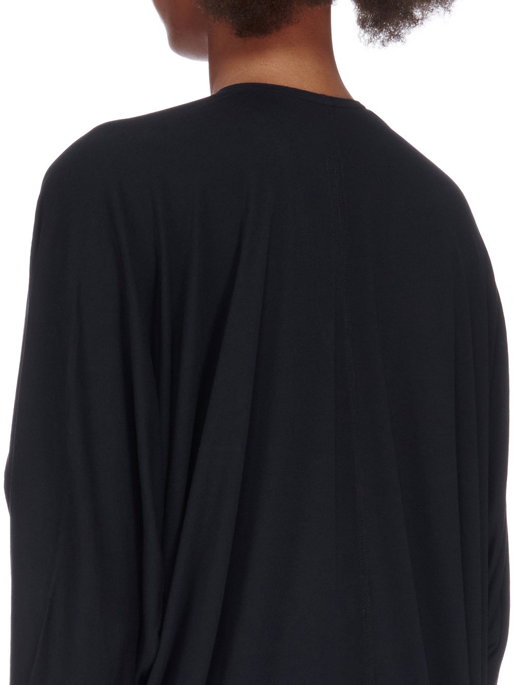 RICK OWENS LILIES FW23 LUXOR EM TOP IN BLACK FLUID VISCOSE JERSEY