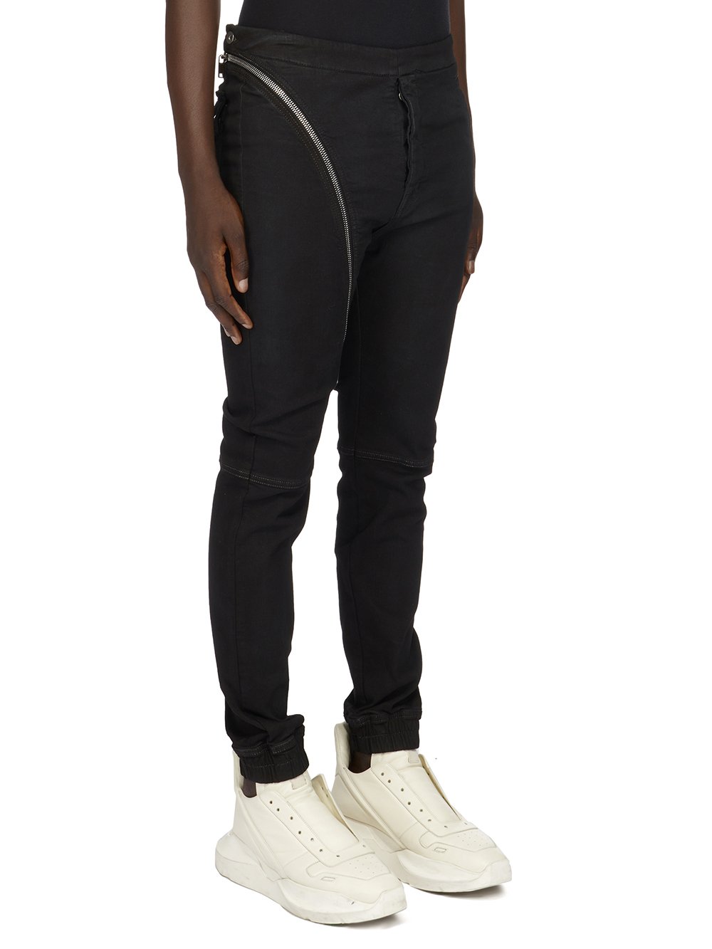 DRKSHDW FW23 LUXOR AIRCUT JOGGERS IN BLACKETY BLACK STRETCH DENIM 