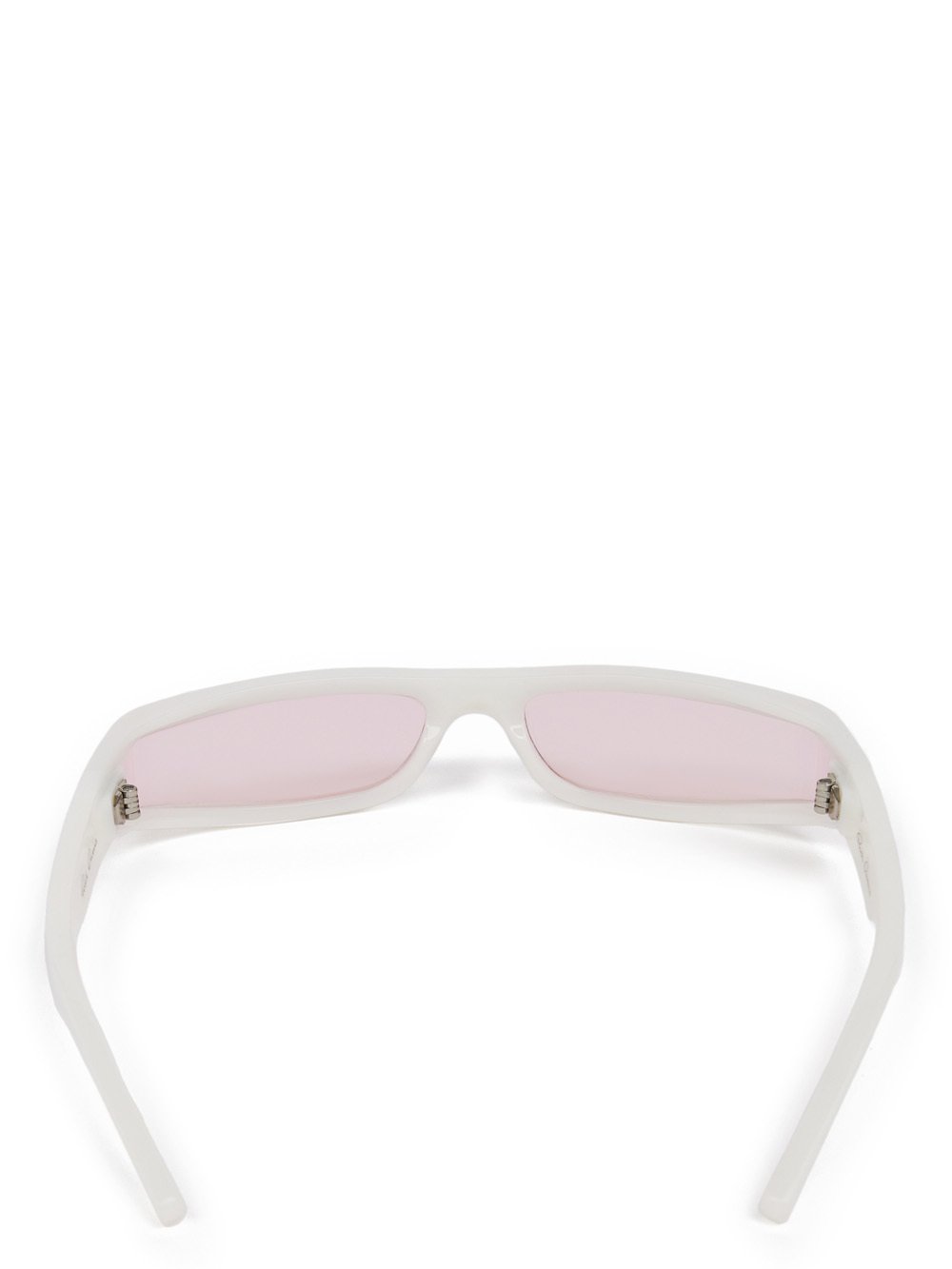 RICK OWENS FOG SUNGLASSES IN WHITE WITH PINK LENS