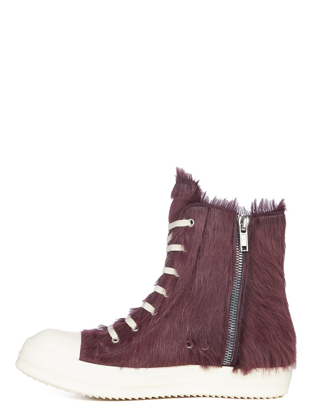 RICK OWENS FW23 LUXOR SNEAKERS IN AMETHYST LONG HAIR PONY