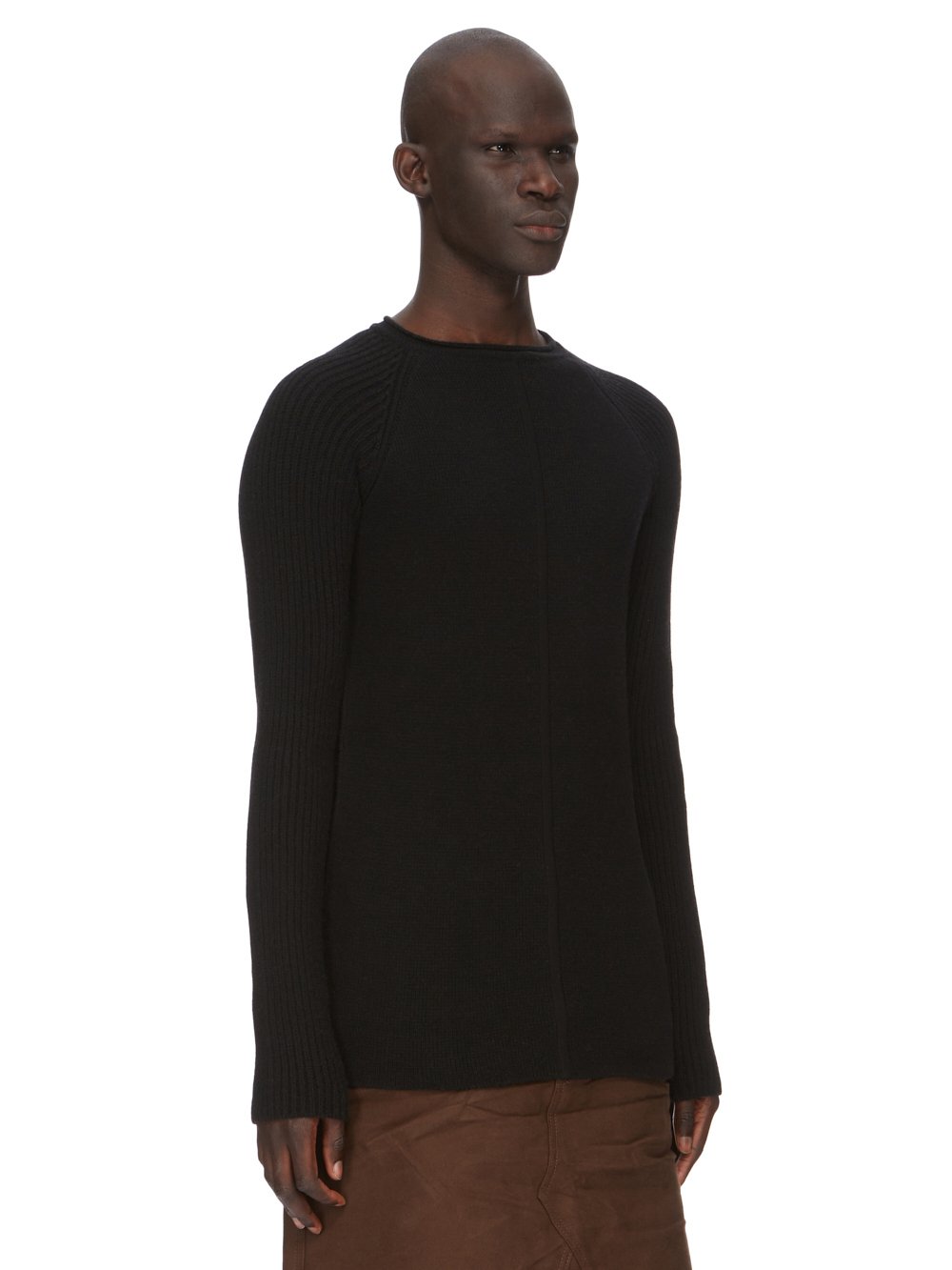 RICK OWENS FW23 LUXOR RUNWAY PULL IN BLACK RECYCLED CASHMERE