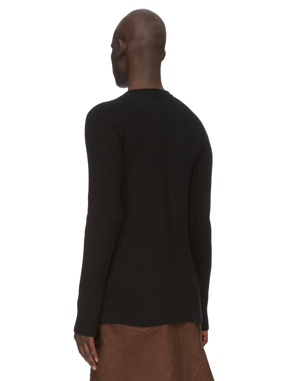 RICK OWENS FW23 LUXOR RUNWAY PULL IN BLACK RECYCLED CASHMERE