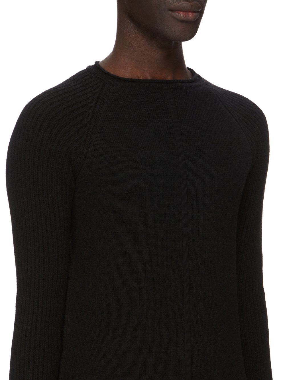 RICK OWENS FW23 LUXOR RUNWAY PULL IN BLACK RECYCLED CASHMERE