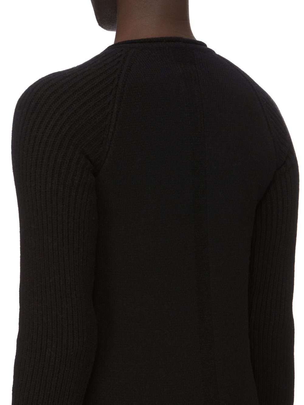 RICK OWENS FW23 LUXOR RUNWAY PULL IN BLACK RECYCLED CASHMERE