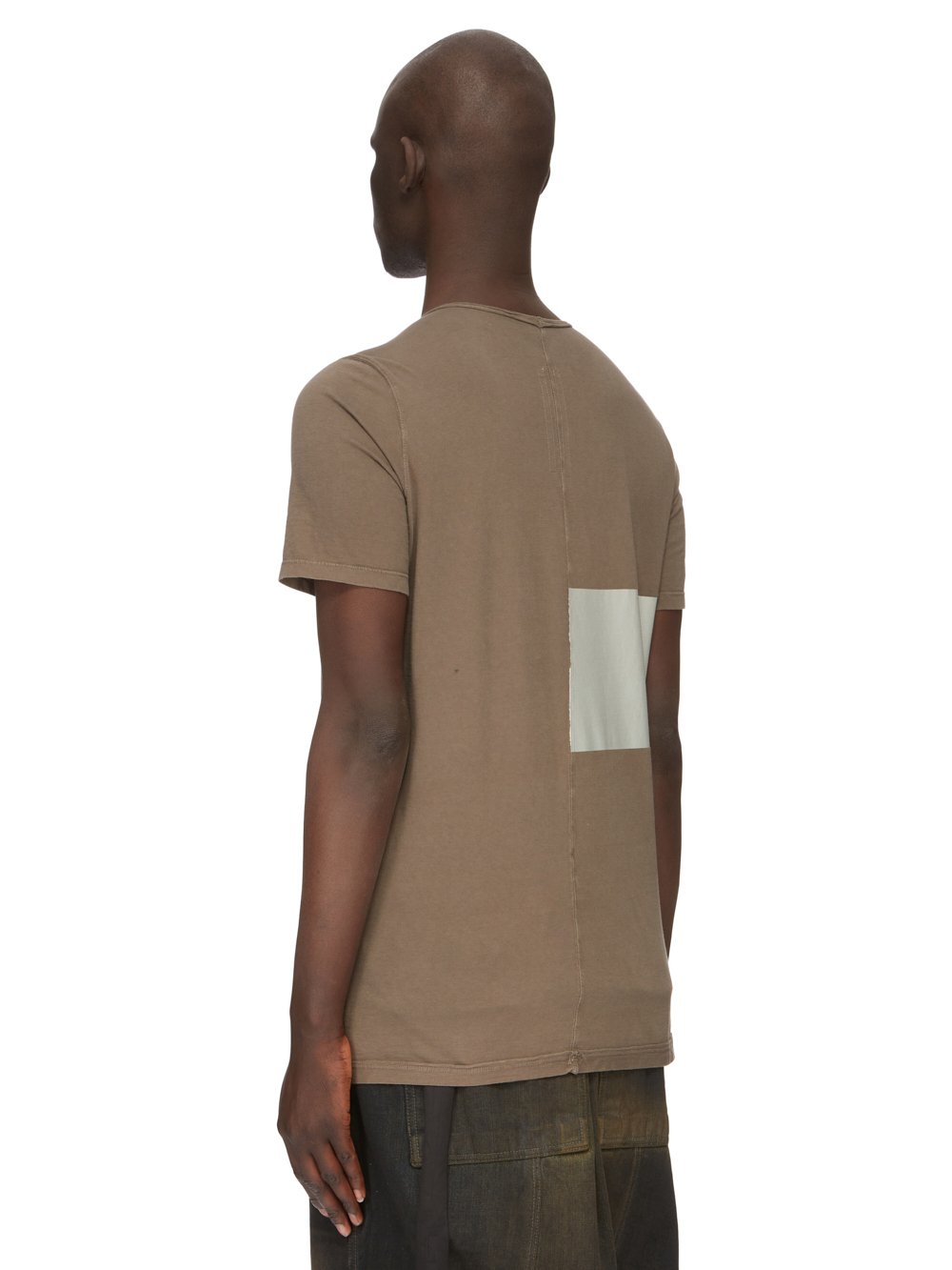 RICK OWENS FW23 LUXOR LEVEL T IN DUST AND PEARL MEDIUM WEIGHT COTTON JERSEY 