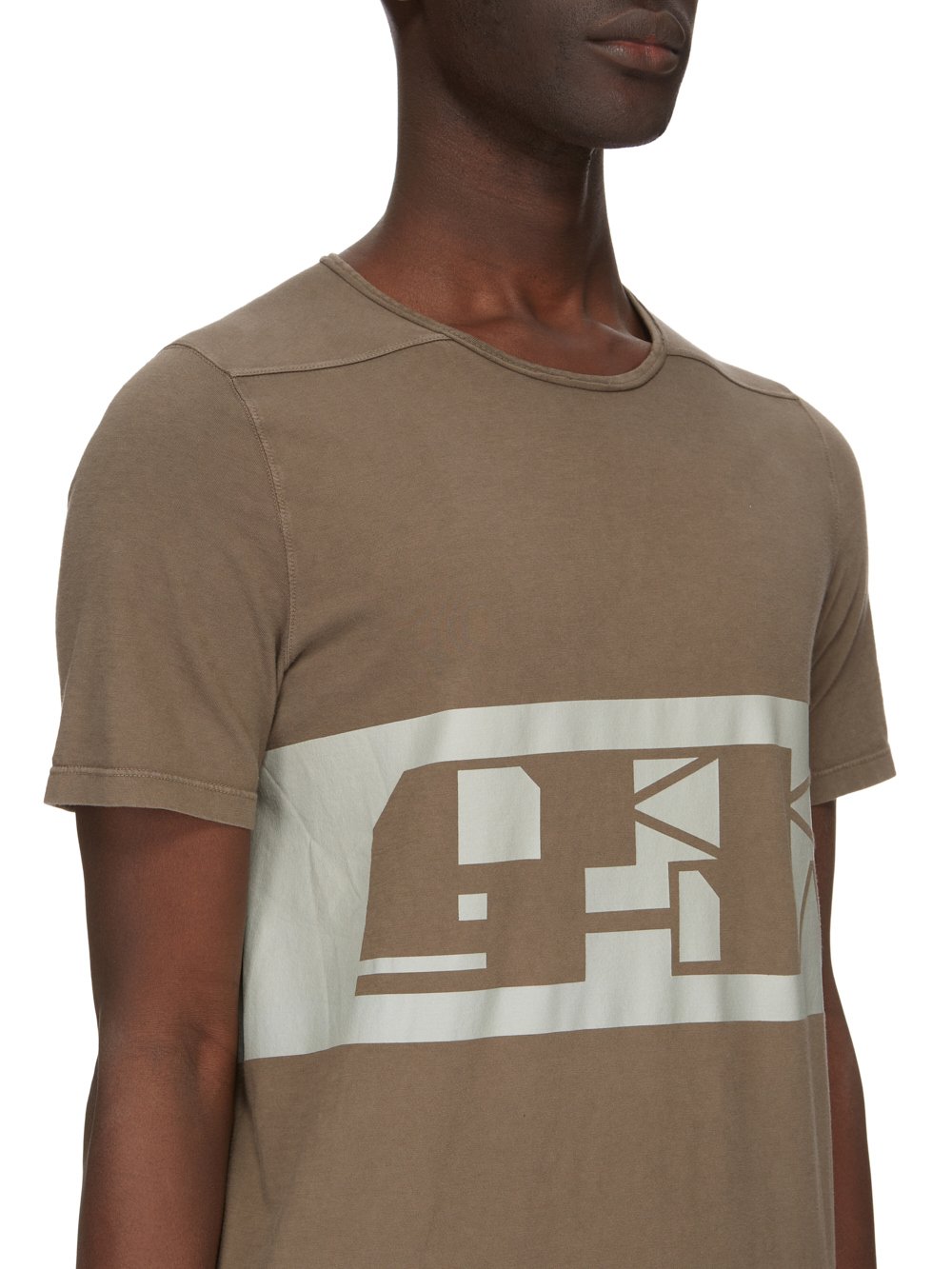 RICK OWENS FW23 LUXOR LEVEL T IN DUST AND PEARL MEDIUM WEIGHT COTTON JERSEY 