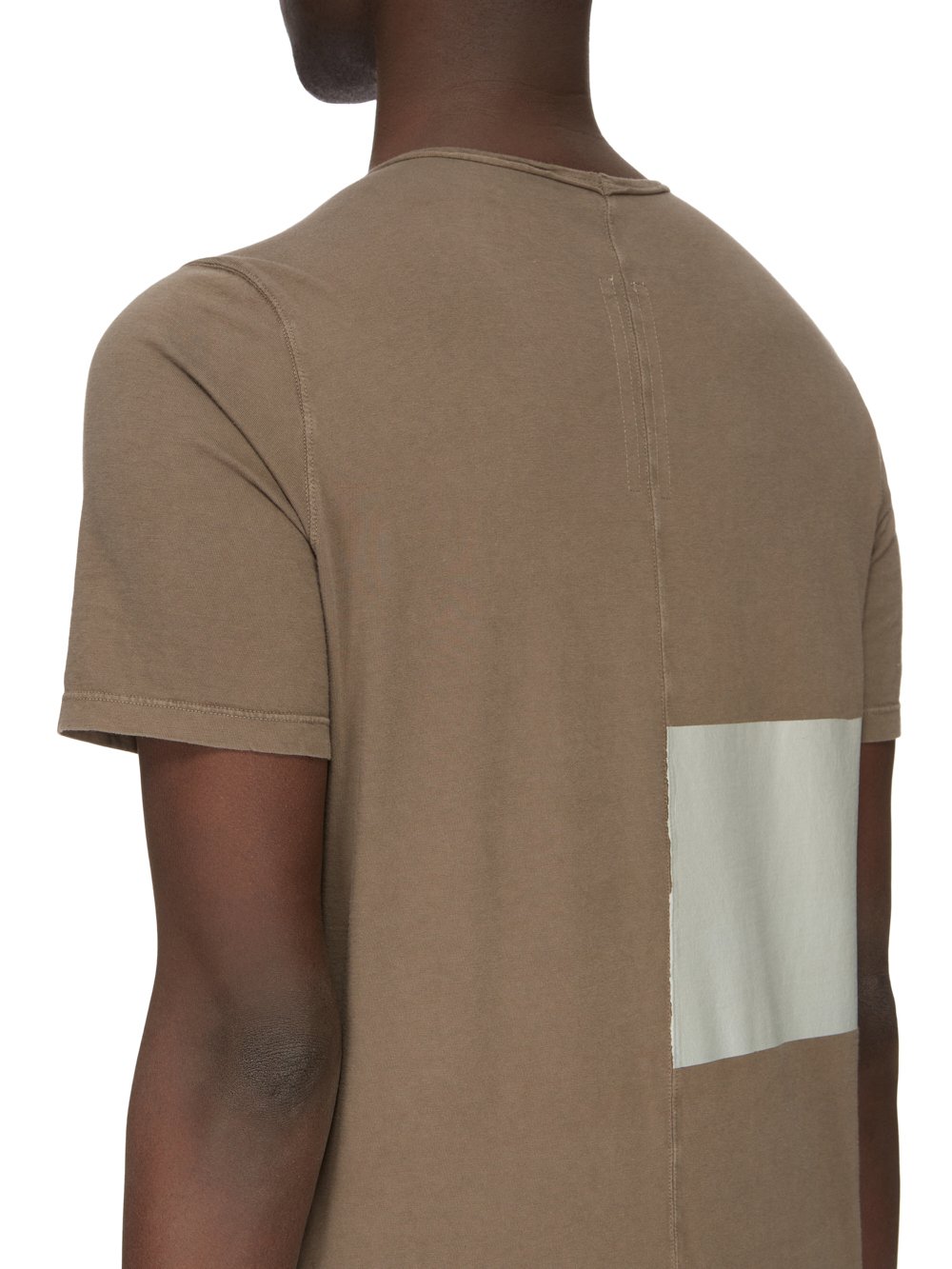 RICK OWENS FW23 LUXOR LEVEL T IN DUST AND PEARL MEDIUM WEIGHT COTTON JERSEY 