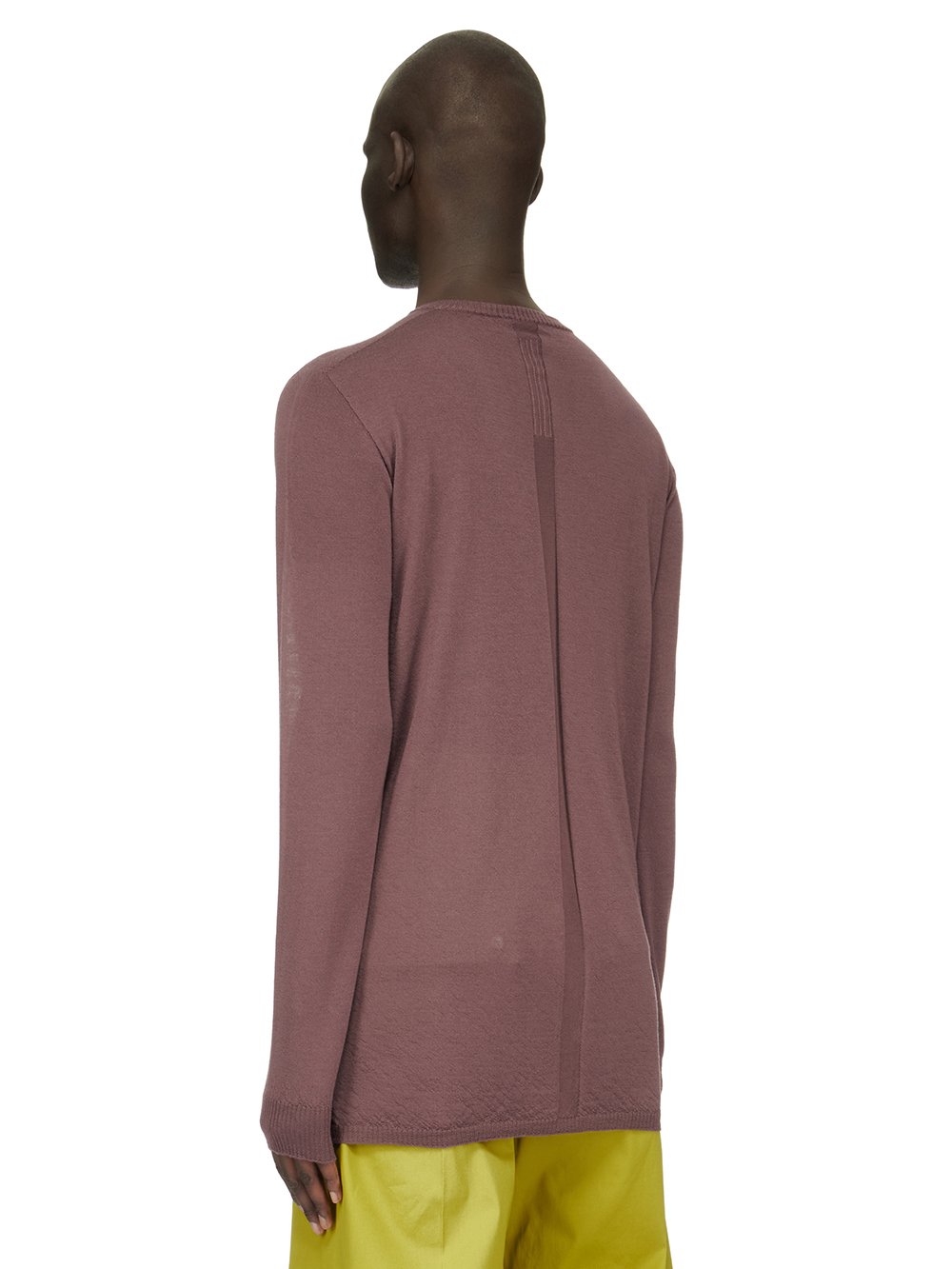 RICK OWENS FW23 LUXOR OVERSIZED ROUND NECK IN AMETHYST PURPLE LIGHTWEIGHT RASATO KNIT