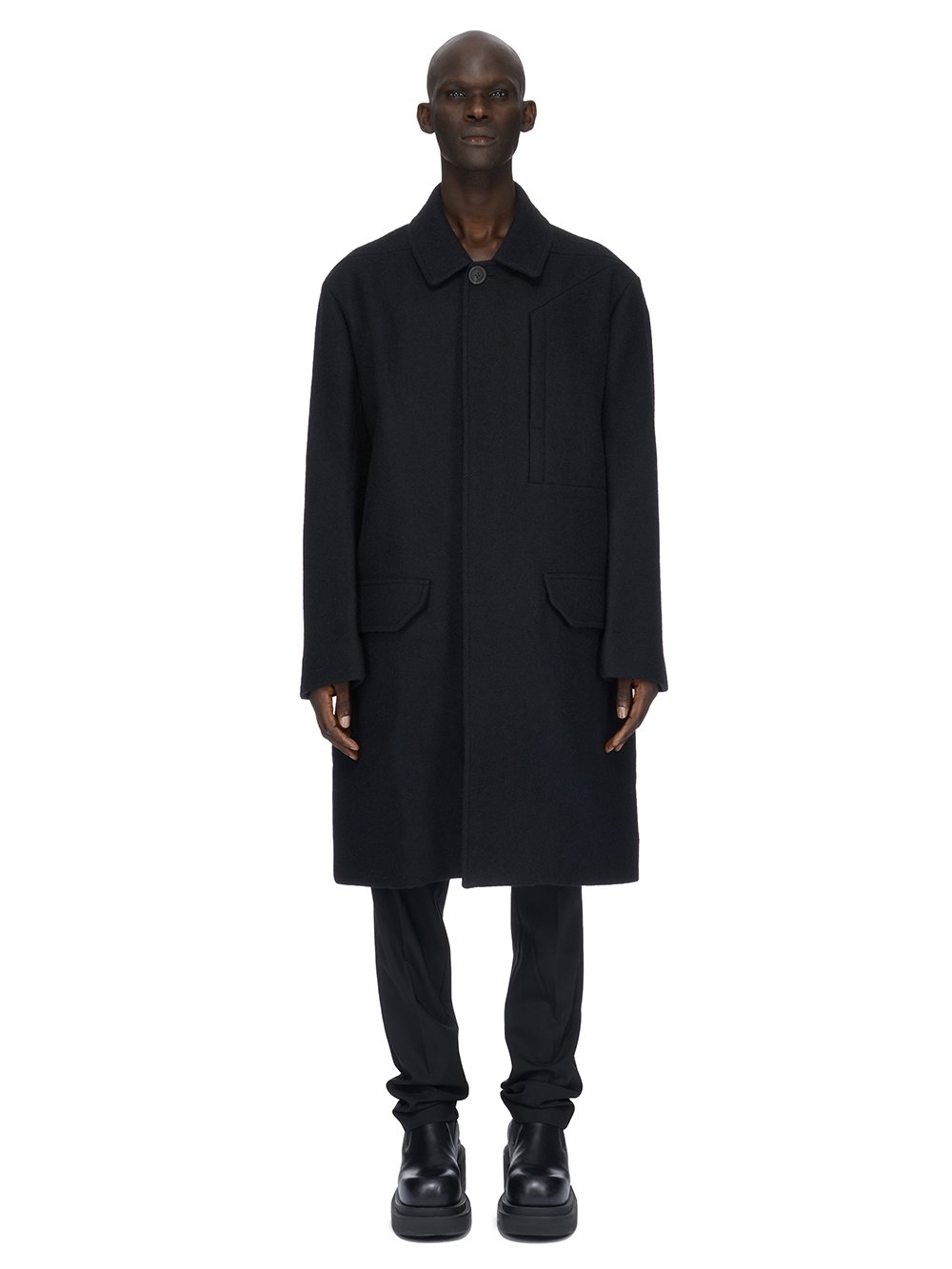 RICK OWENS FW23 LUXOR JUMBO MAC IN COMPACT WOOL FELT