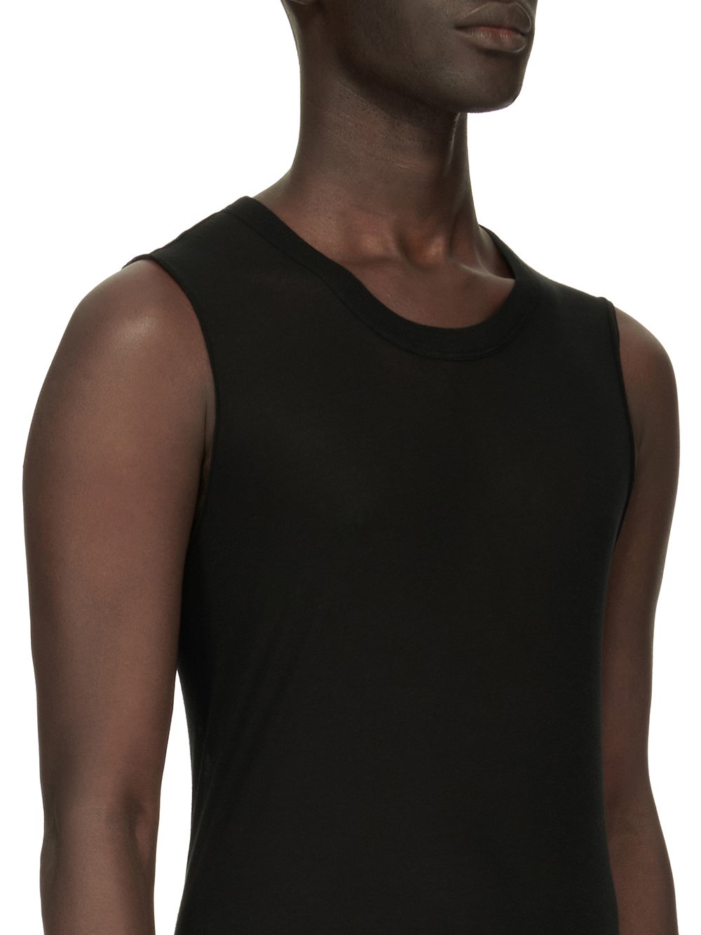 RICK OWENS FOREVER BASIC SL T IN BLACK UNSTABLE COTTON