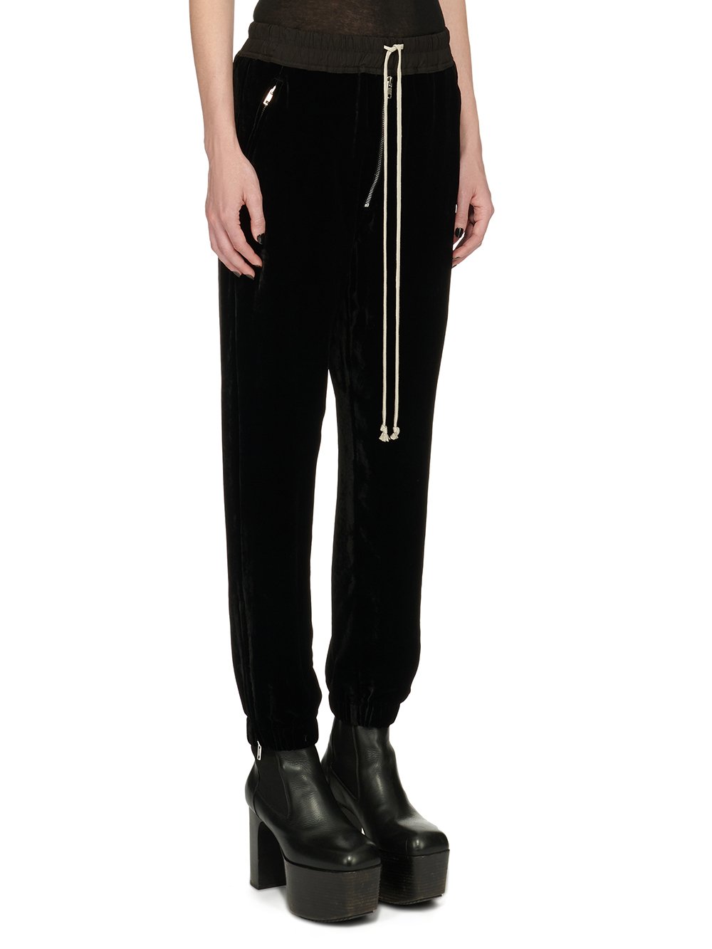 RICK OWENS FW23 LUXOR TRACK IN BLACK VELVET