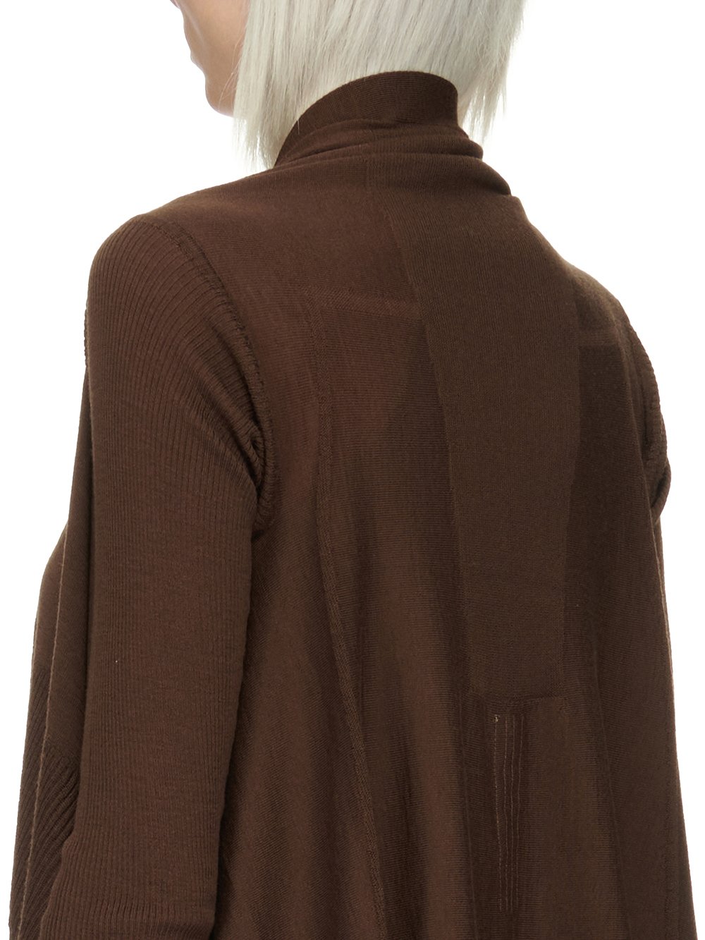 RICK OWENS FW23 LUXOR MEDIUM WRAP IN BROWN LIGHTWEIGHT RASATO KNIT