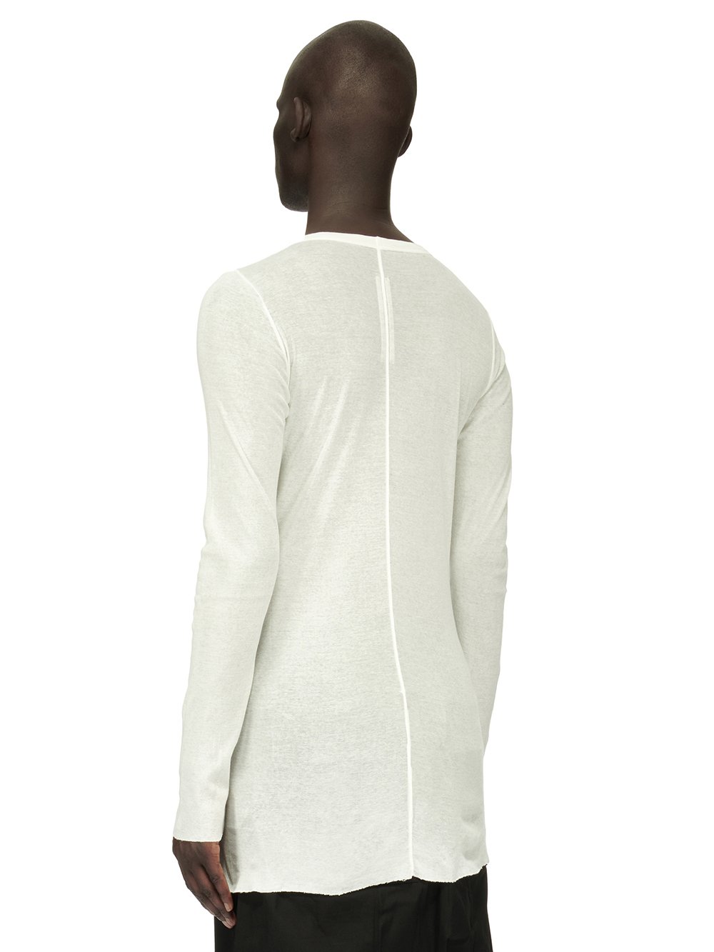 RICK OWENS FOREVER RIB LS T IN MILK MINI RIB JERSEY