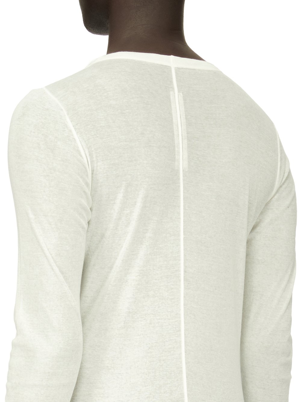 RICK OWENS FOREVER RIB LS T IN MILK MINI RIB JERSEY