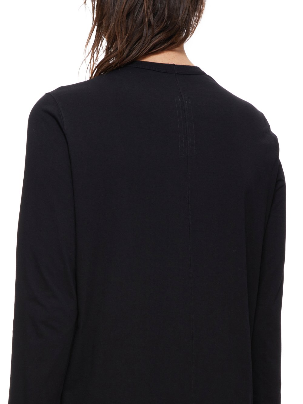 RICK OWENS FW23 LUXOR LEVEL LS T IN  BLACK CLASSIC COTTON JERSEY