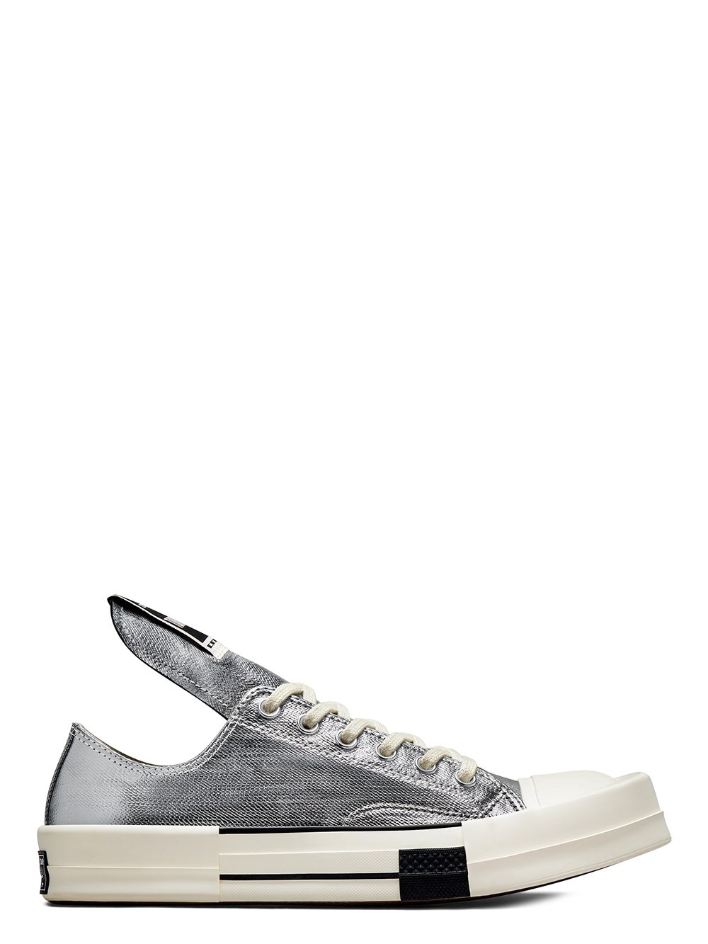 CONVERSE X DRKSHDW TURBODRK IN SILVER AND WHITE