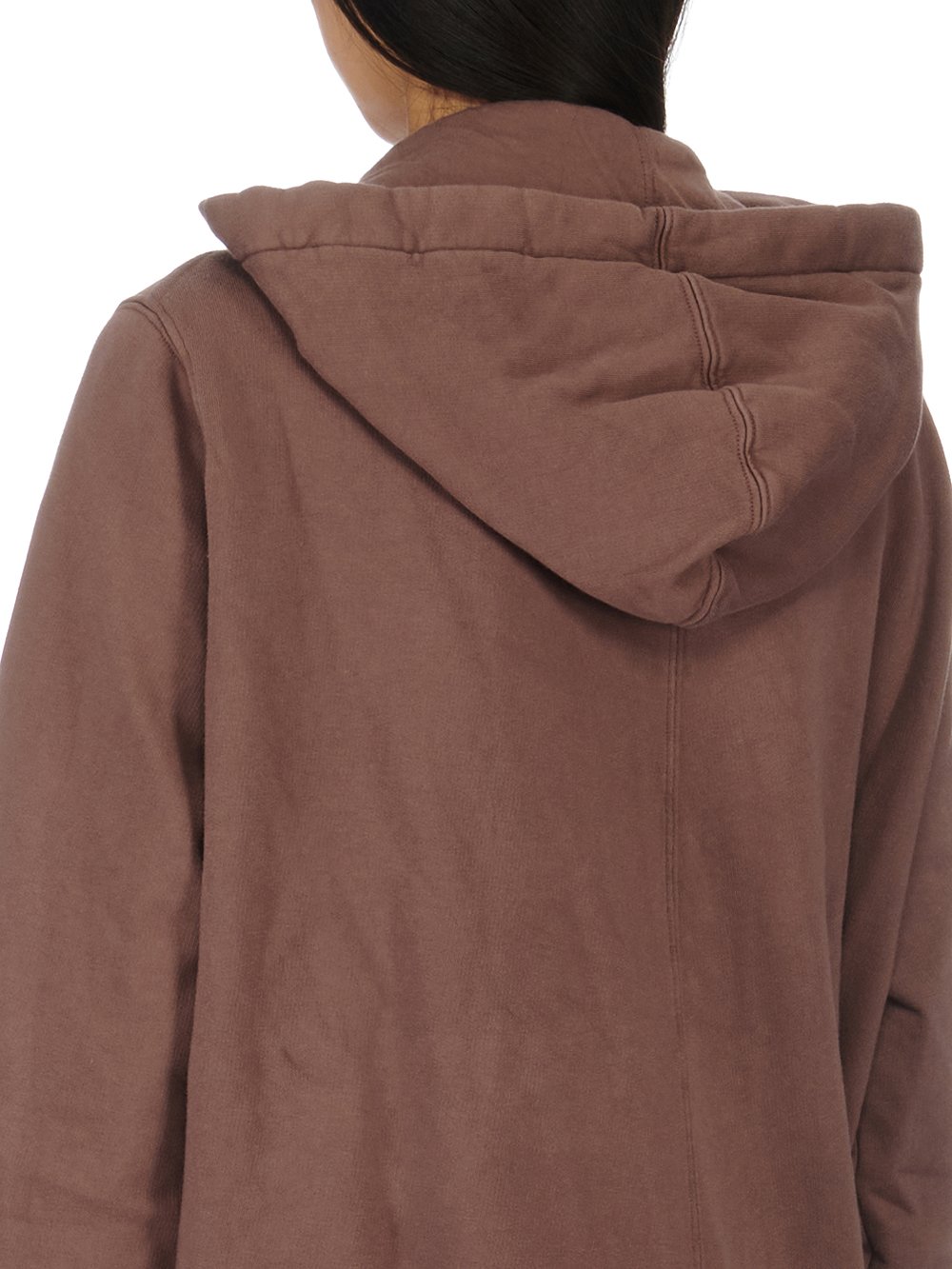 RICK OWENS FW23 LUXOR HOODIE FISHTAIL PARKA IN MAUVE FURKA HEAVY SWEATSHIRT