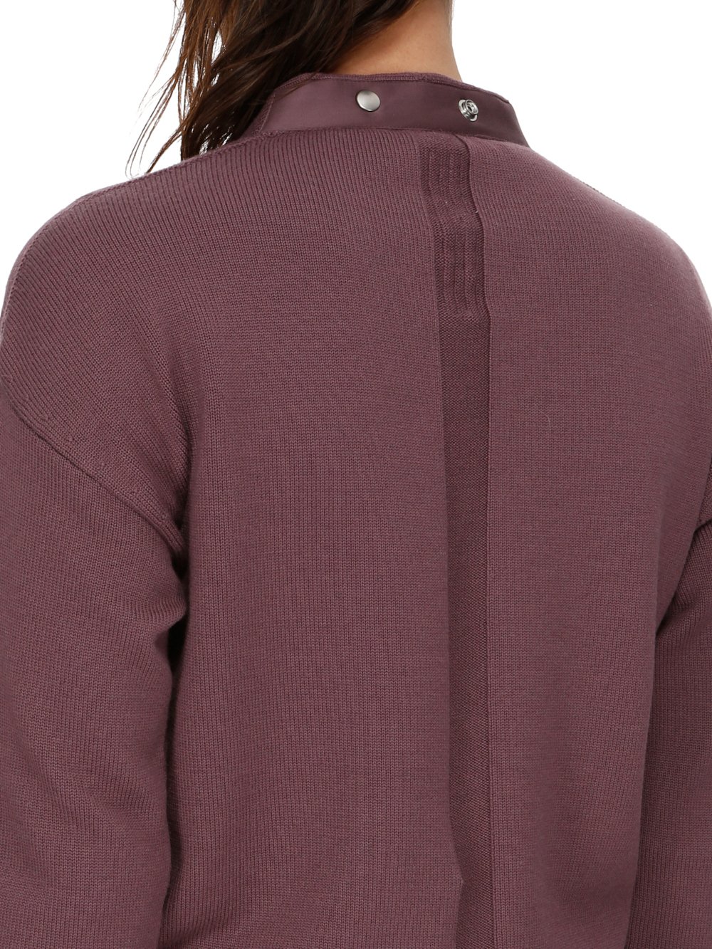 RICK OWENS FW23 LUXOR CROPPED PETER CARDIGAN IN AMETHYST LIGHTWEIGHT RASATO KNIT