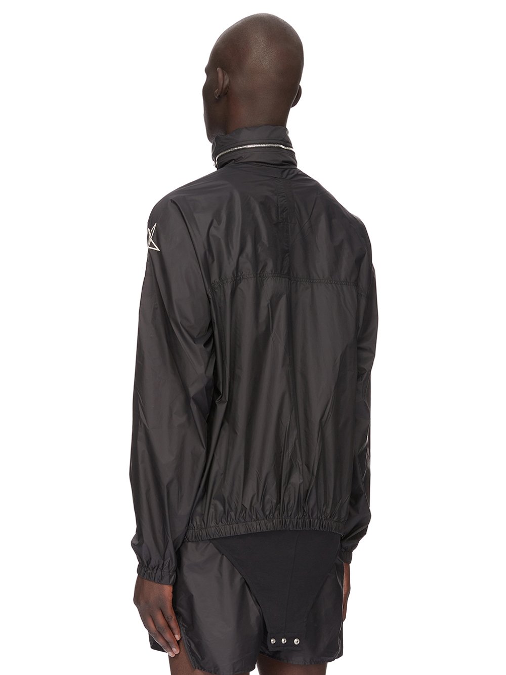 CHAMPION X RICK OWENS MOUNTAIN WINDBREAKER IN BLACK RECYCLED NYLON