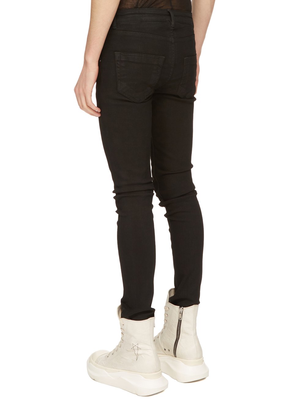 DRKSHDW FW23 LUXOR TYRONE CUT IN BLACKETY BLACK STRETCH DENIM