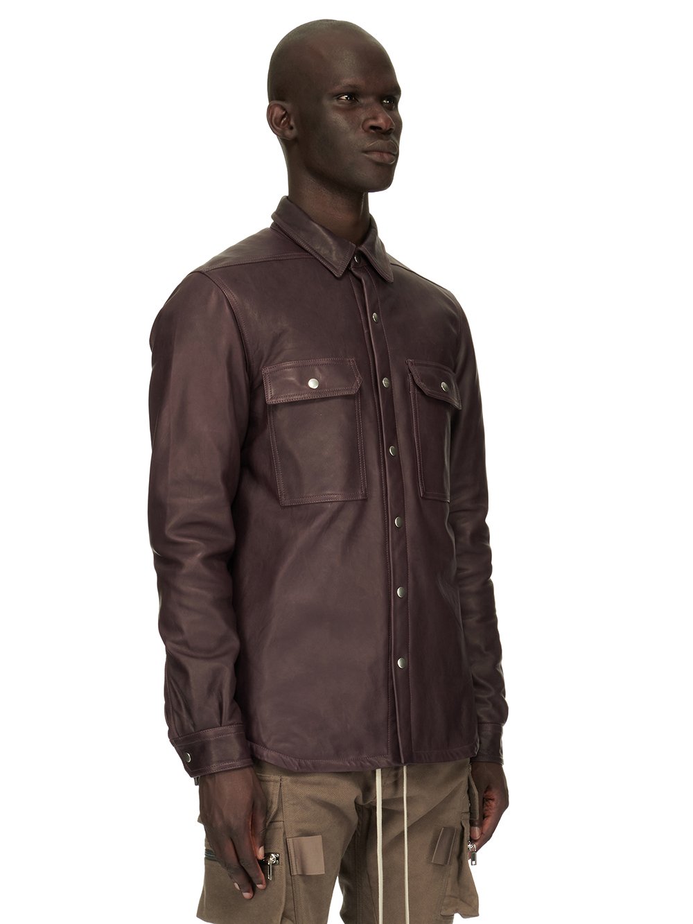 RICK OWENS FW23 LUXOR OUTERSHIRT IN AMETHYST PURPLE VEG NAPPA LAMB