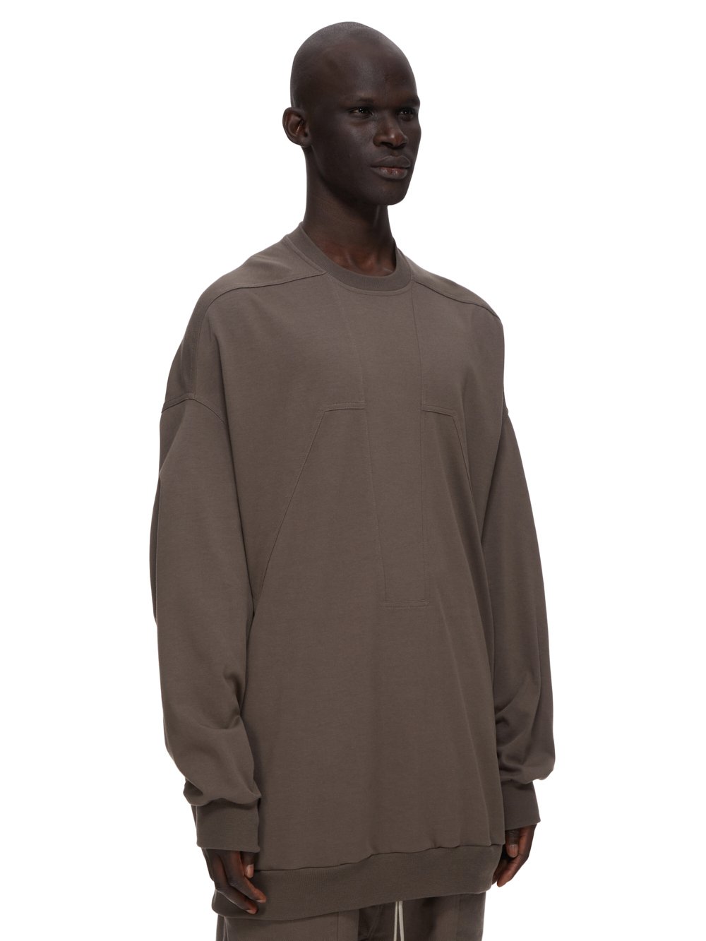 RICK OWENS FW23 LUXOR SPLINTERED PETER IN DUST GREY HEAVY JERSEY