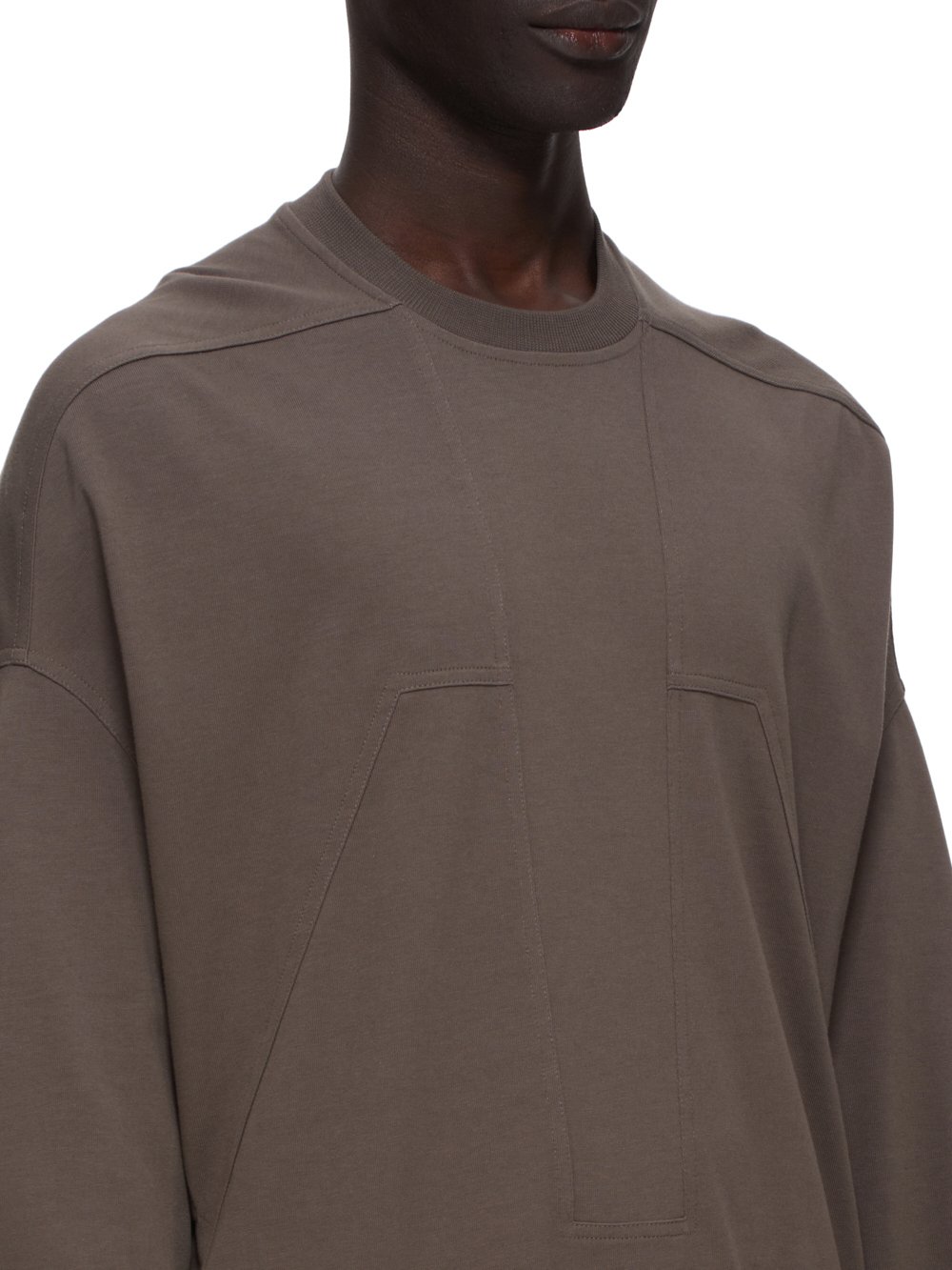 RICK OWENS FW23 LUXOR SPLINTERED PETER IN DUST GREY HEAVY JERSEY