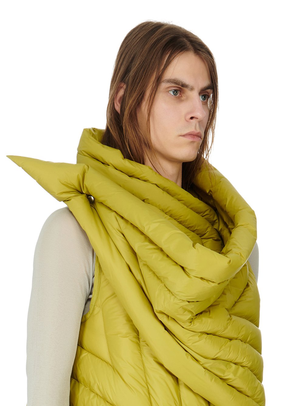 RICK OWENS FW23 LUXOR GLEAM VEST IN ACID RECYCLED NYLON