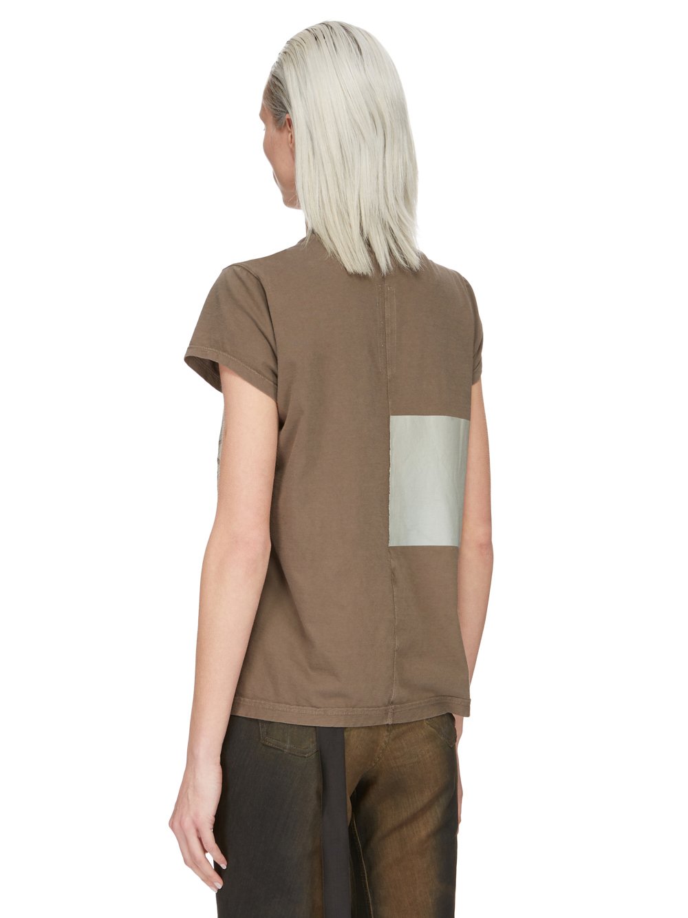 RICK OWENS FW23 LUXOR SMALL LEVEL T IN DUST AND PEARL MEDIUM WEIGHT COTTON JERSEY