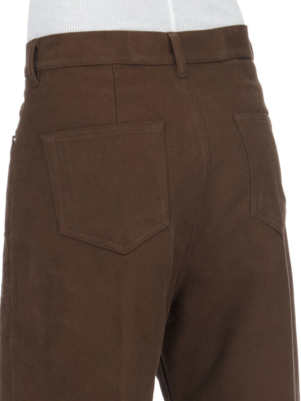 RICK OWENS FW23 LUXOR GETH JEANS IN BROWN BRUSHED HEAVY TWILL