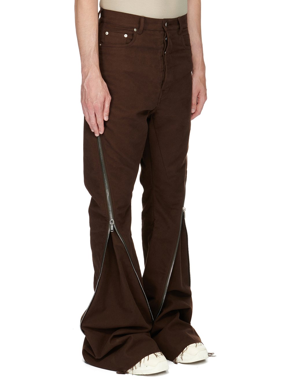 RICK OWENS FW23 LUXOR BOLAN BANANA IN BROWN BRUSHED HEAVY TWILL