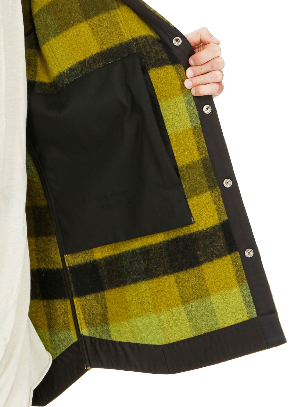 RICK OWENS FW23 LUXOR OVERSIZED OUTERSHIRT IN ACID BOILED WOOL PLAID