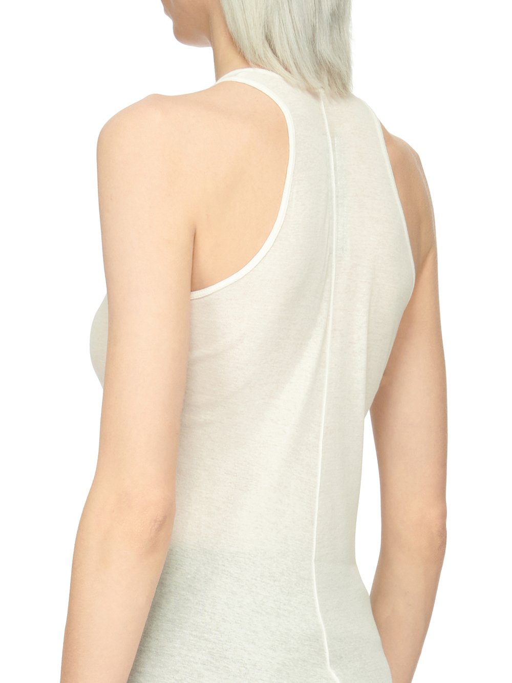 RICK OWENS FOREVER BASIC RIB TANK IN BLACK MINI RIB JERSEY