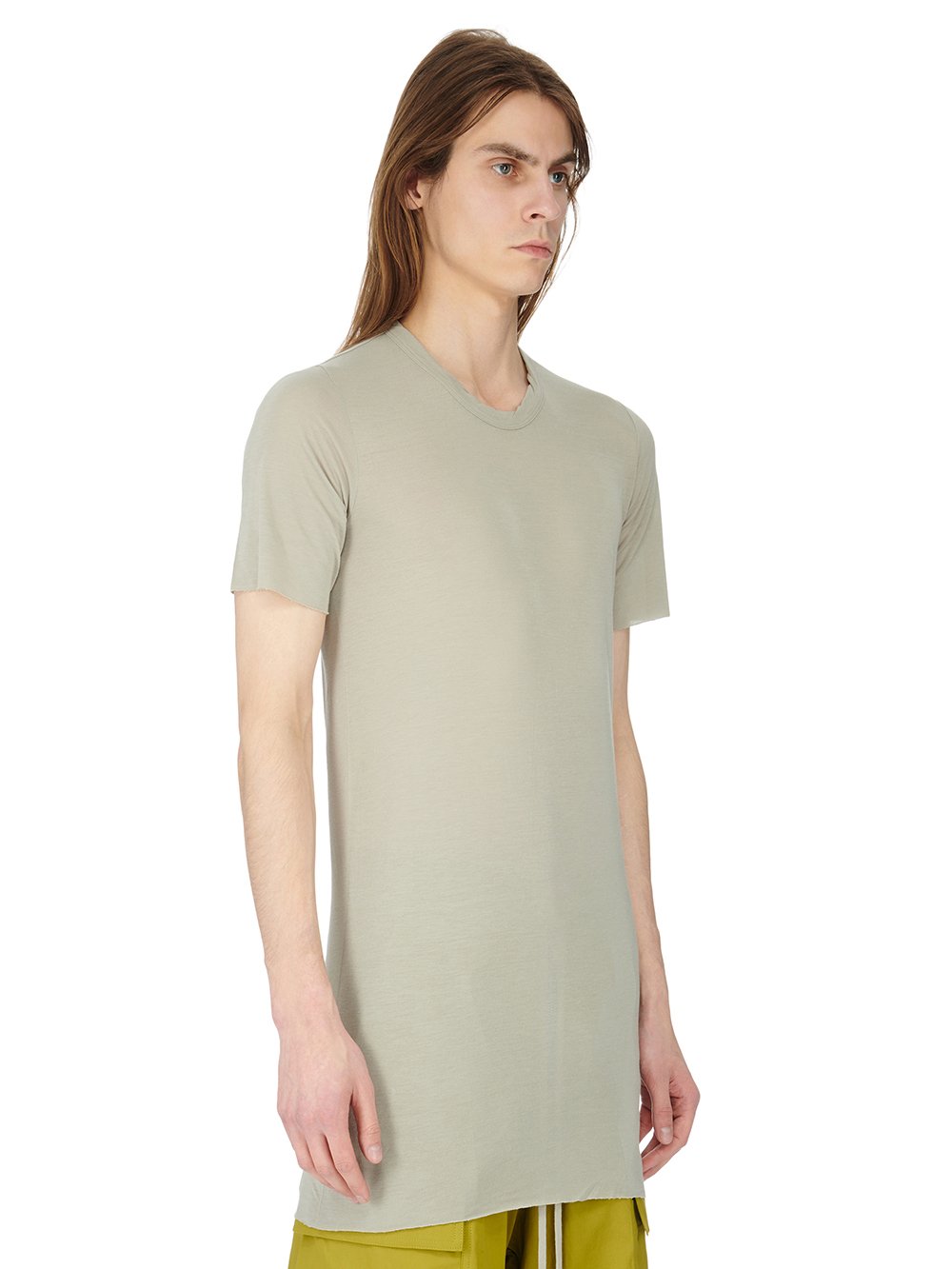 RICK OWENS FW23 LUXOR BASIC SS T IN PEARL VISCOSE SILK JERSEY