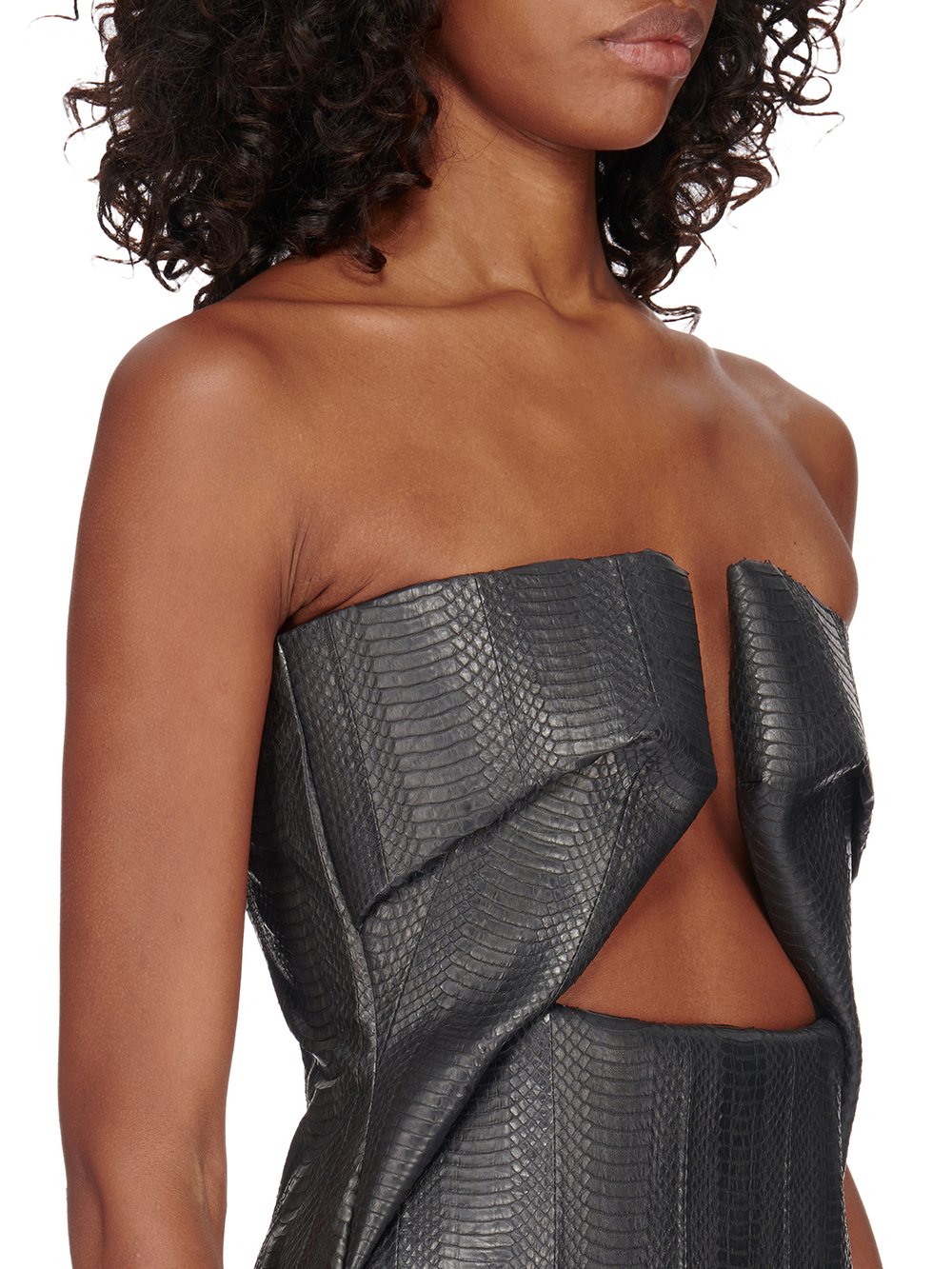 RICK OWENS FW23 LUXOR WOVEN PRONG IN BLACK RADIATED RATSNAKE