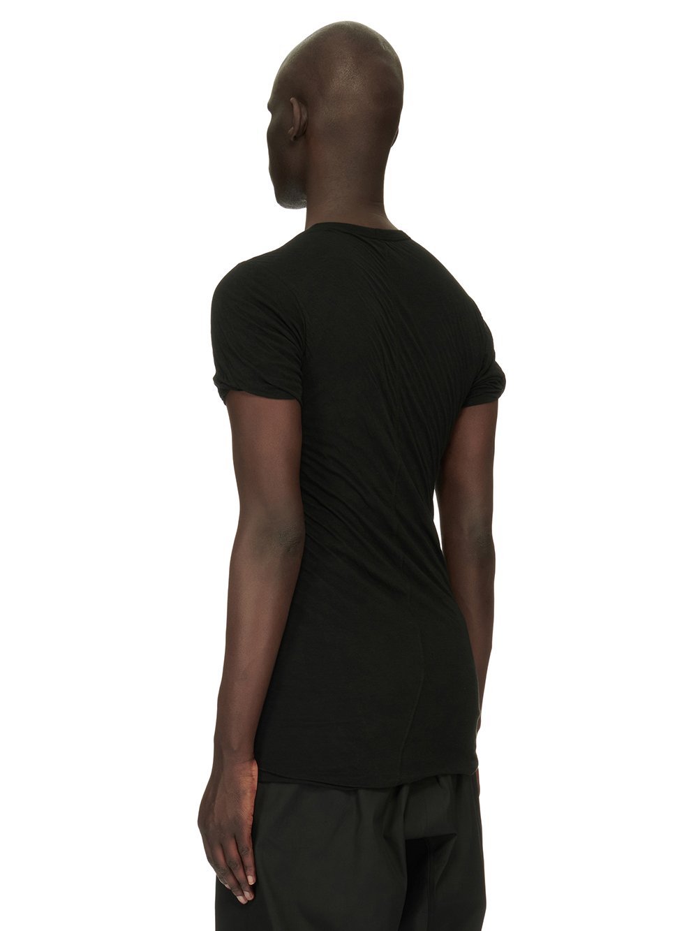 RICK OWENS FW23 LUXOR DOUBLE SS T IN  BLACK UNSTABLE COTTON