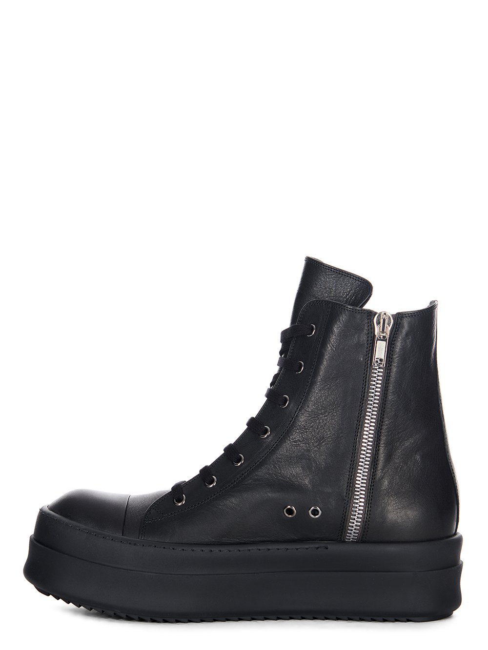 RICK OWENS FW23 LUXOR RUNWAY MEGA BUMPER SNEAKS IN BLACK GROPPONE NAPPA LEATHER