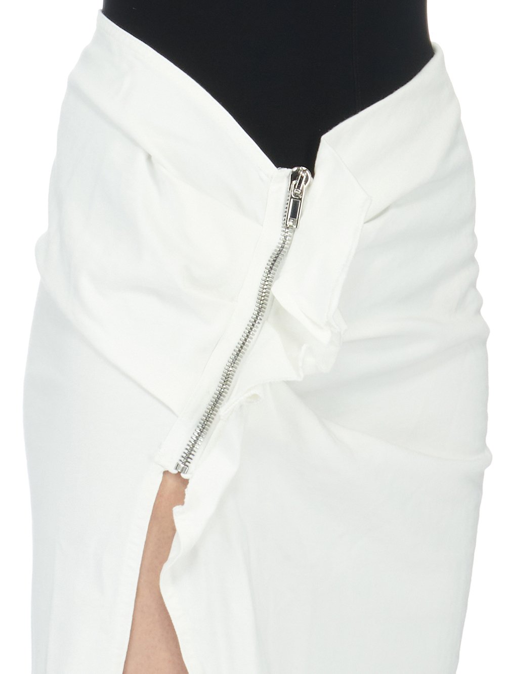 RICK OWENS FW23 LUXOR EDFU SKIRT LONG IN MILK COMPACT HEAVY COTTON JERSEY