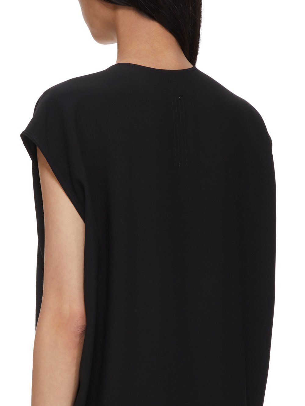 RICK OWENS FW23 LUXOR ARROWHEAD GOWN IN BLACK HEAVY CADY 