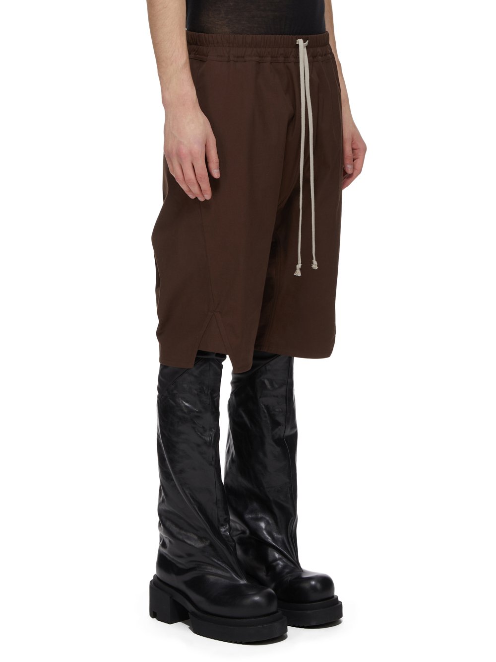 RICK OWENS FW23 LUXOR BASKET SWINGER IN BROWN HEAVY COTTON POPLIN