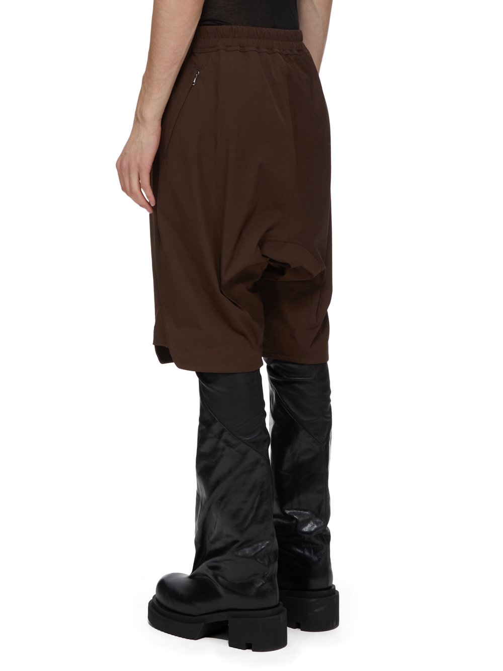 RICK OWENS FW23 LUXOR BASKET SWINGER IN BROWN HEAVY COTTON POPLIN