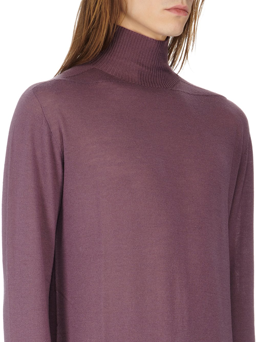 RICK OWENS FW23 LUXOR OVERSIZED TURTLE IN AMETHYST LIGHTWEIGHT RASATO KNIT