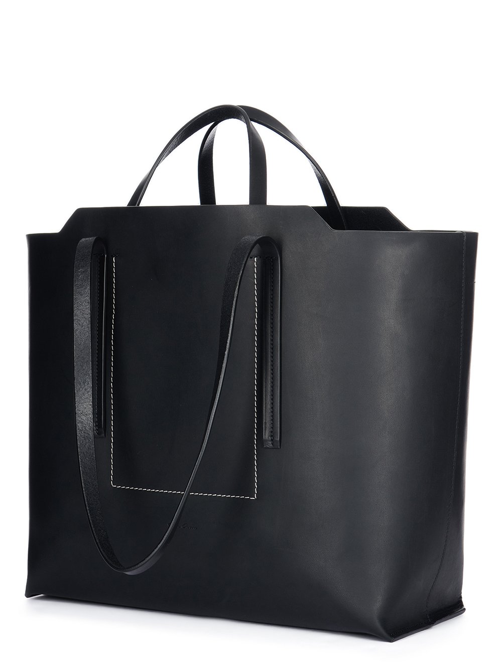 RICK OWENS FW23 LUXOR SHOPPER IN BLACK GROPPONE COW LEATHER