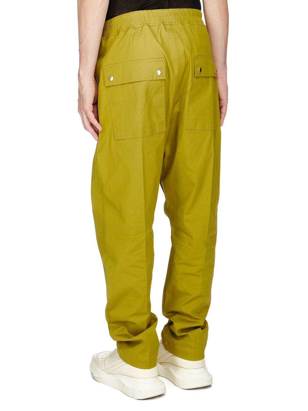 RICK OWENS FW23 LUXOR BELA PANTS IN ACID YELLOW HEAVY COTTON POPLIN