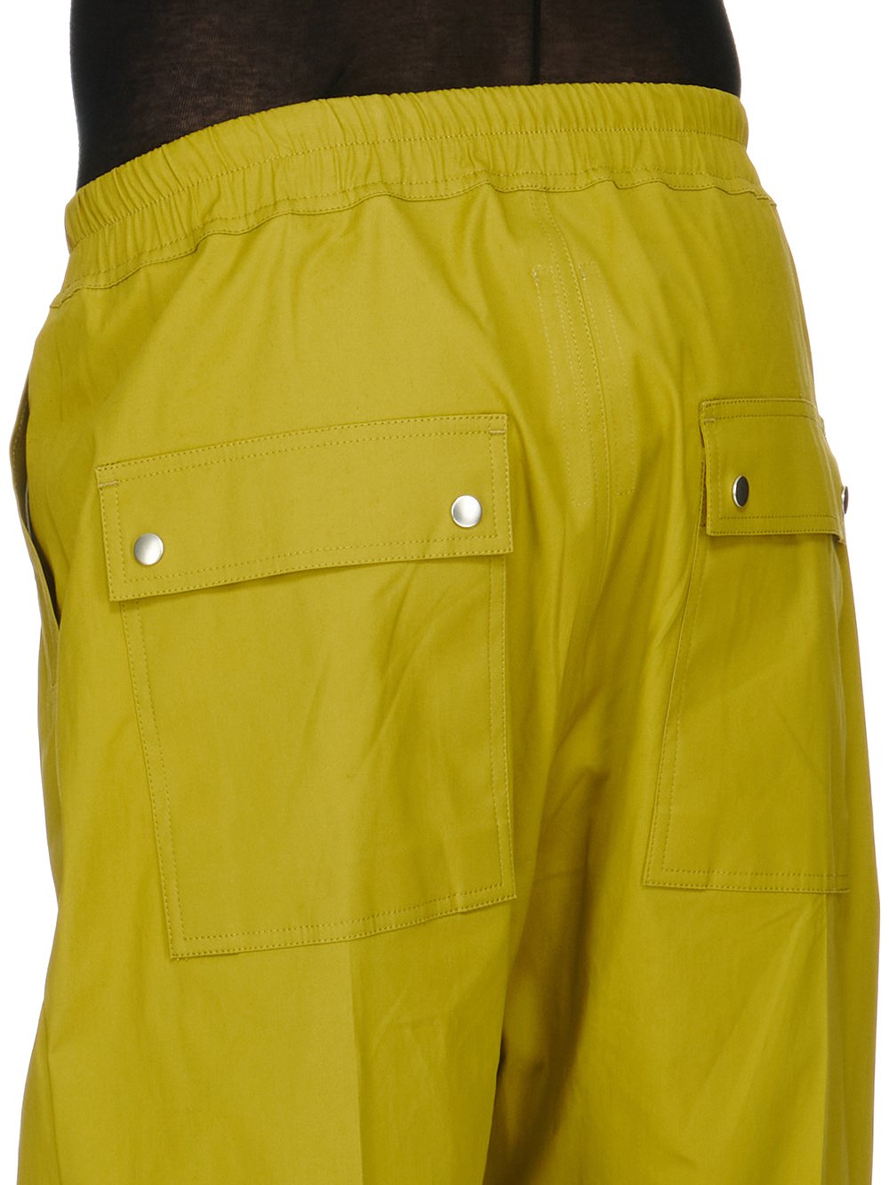 RICK OWENS FW23 LUXOR BELA PANTS IN ACID YELLOW HEAVY COTTON POPLIN