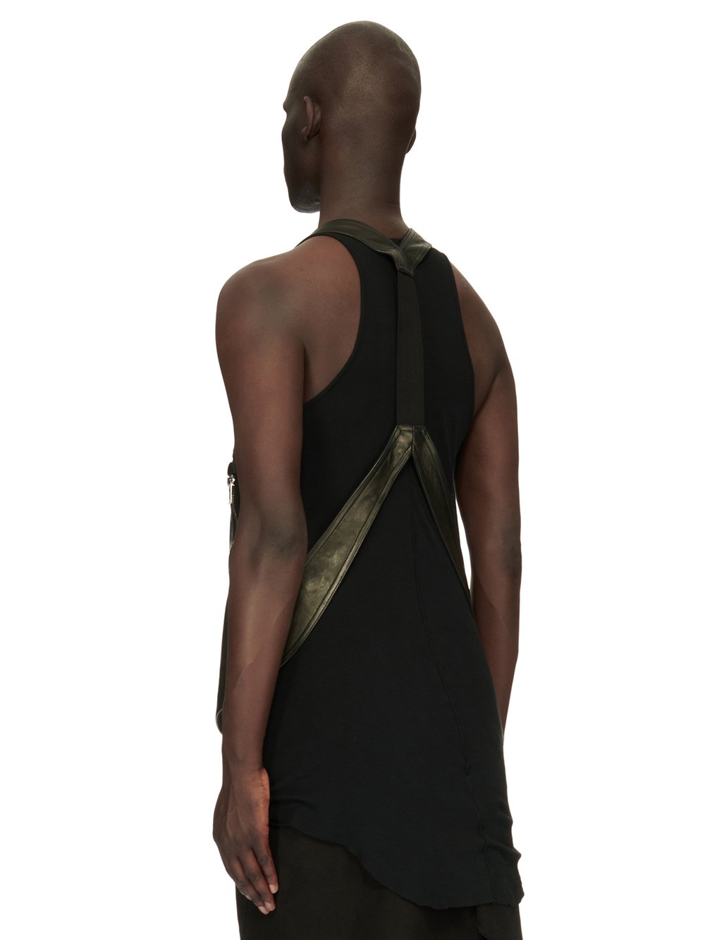 RICK OWENS FW23 LUXOR BAUHAUS VEST IN BLACK VEG NAPPA LAMB