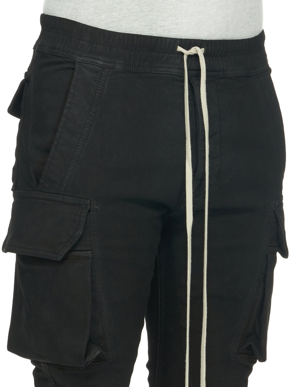 RICK OWENS FW23 LUXOR MASTODON CUT IN BLACKETY BLACK STRETCH DENIM 