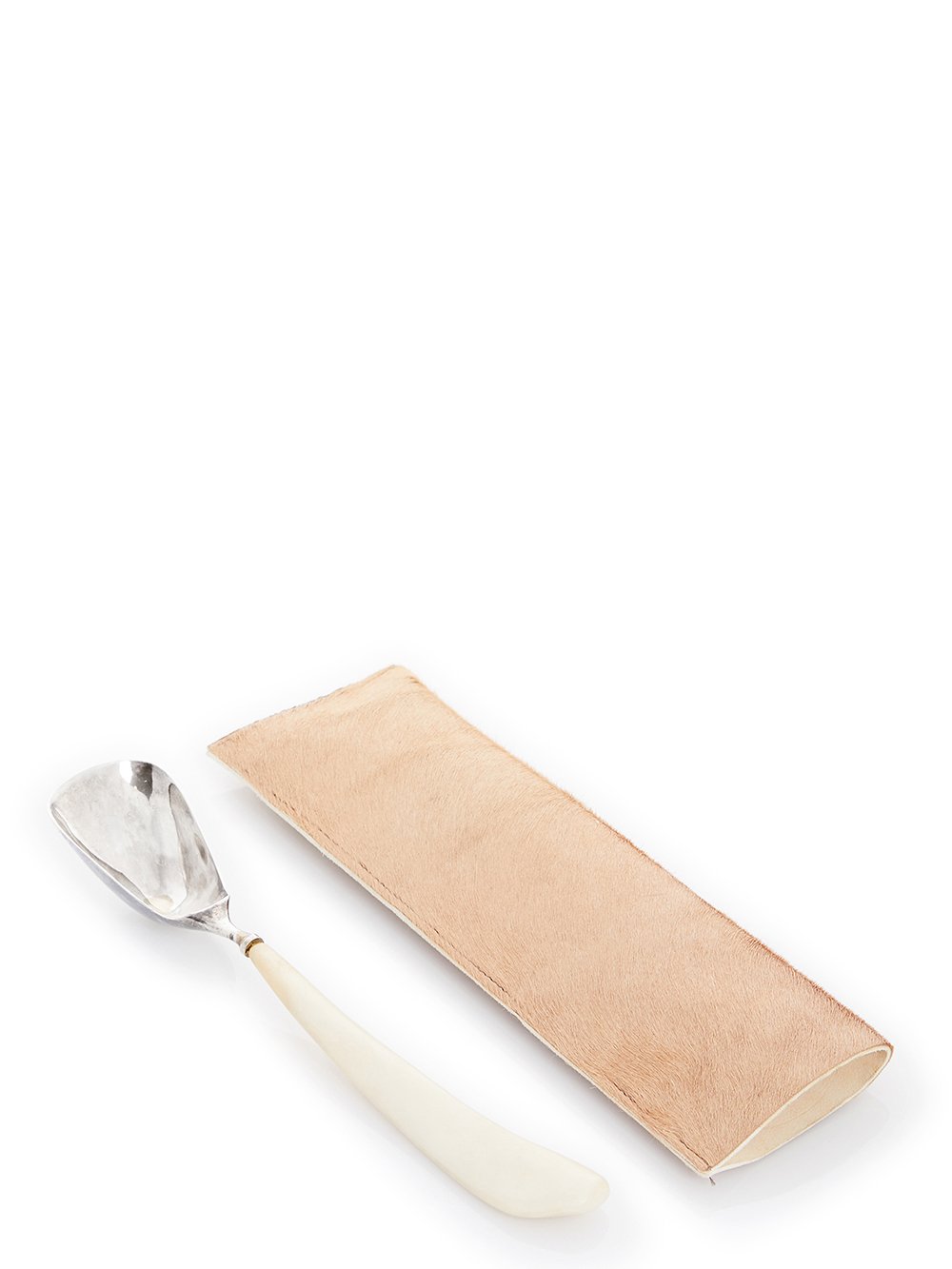 RICK OWENS SERVING SPOON FEATURES A BIG STERLING TOP AND A LONG, NATURAL COLOR BONE HANDLE.