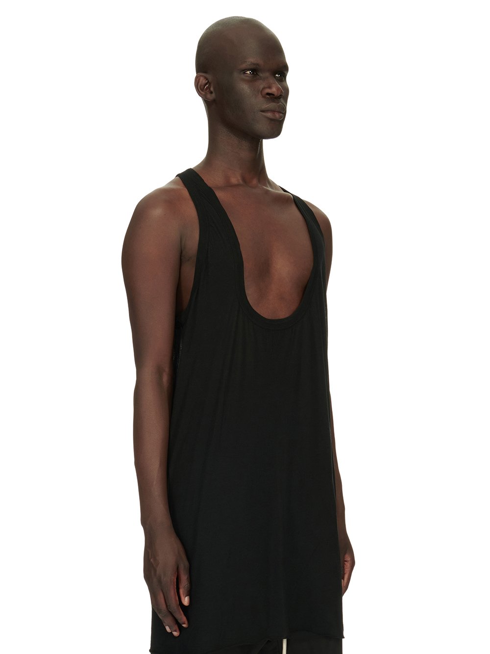 RICK OWENS FW23 LUXOR FOG TANK IN  BLACK UNSTABLE COTTON