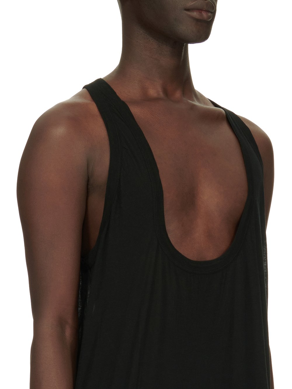 RICK OWENS FW23 LUXOR FOG TANK IN  BLACK UNSTABLE COTTON